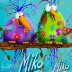 A Miko Greetings Card Be Happy My Fine Feathered Friends